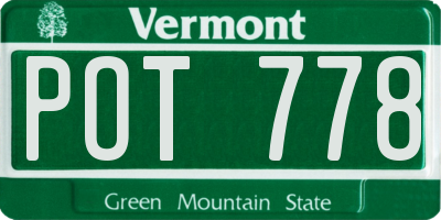 VT license plate POT778