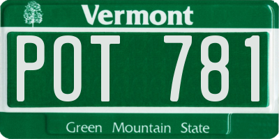 VT license plate POT781