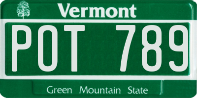 VT license plate POT789