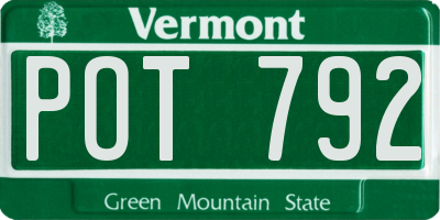VT license plate POT792