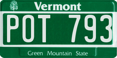 VT license plate POT793