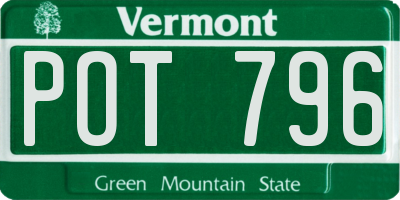 VT license plate POT796