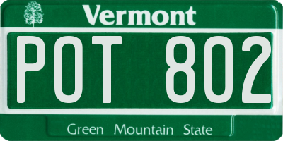 VT license plate POT802