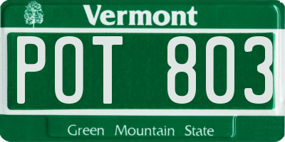 VT license plate POT803
