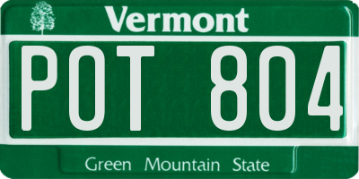 VT license plate POT804