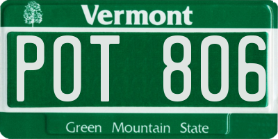 VT license plate POT806