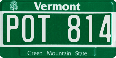 VT license plate POT814
