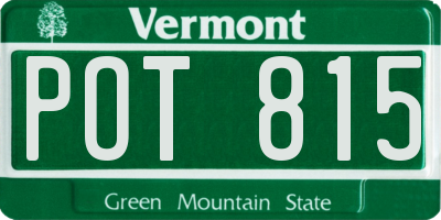 VT license plate POT815