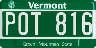 VT license plate POT816