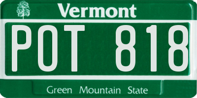 VT license plate POT818