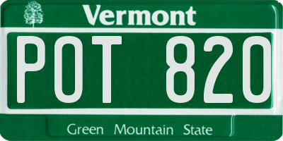 VT license plate POT820