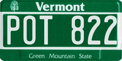 VT license plate POT822