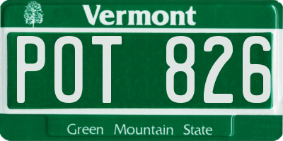 VT license plate POT826