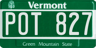 VT license plate POT827