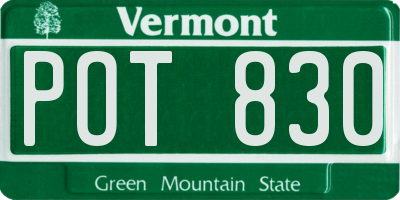 VT license plate POT830