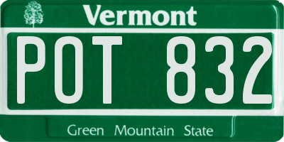 VT license plate POT832