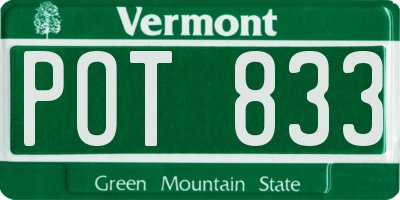 VT license plate POT833