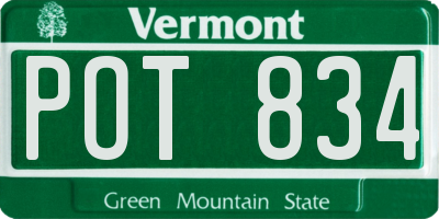 VT license plate POT834