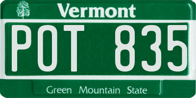 VT license plate POT835