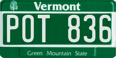 VT license plate POT836
