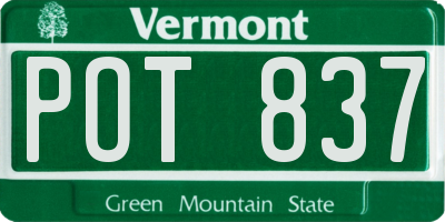 VT license plate POT837