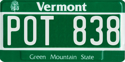 VT license plate POT838
