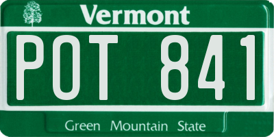 VT license plate POT841