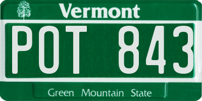 VT license plate POT843