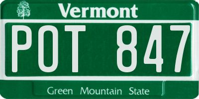 VT license plate POT847