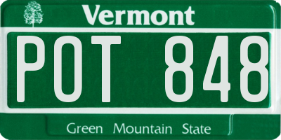 VT license plate POT848