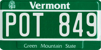 VT license plate POT849
