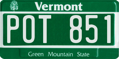 VT license plate POT851