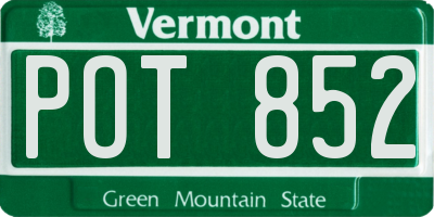 VT license plate POT852