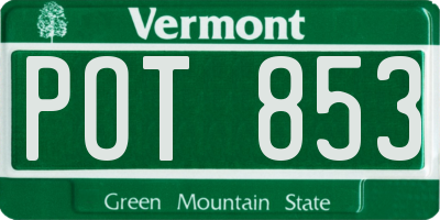 VT license plate POT853