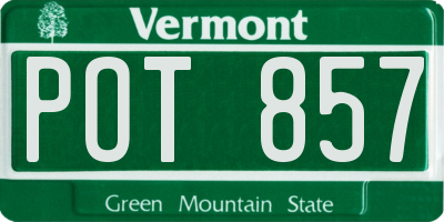 VT license plate POT857