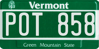 VT license plate POT858