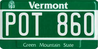 VT license plate POT860