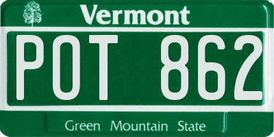 VT license plate POT862