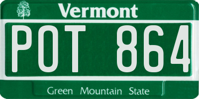 VT license plate POT864