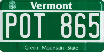 VT license plate POT865