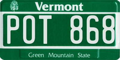 VT license plate POT868