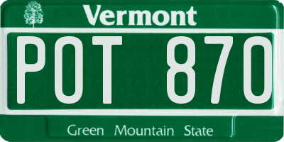 VT license plate POT870