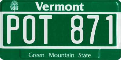 VT license plate POT871