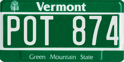 VT license plate POT874