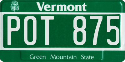 VT license plate POT875