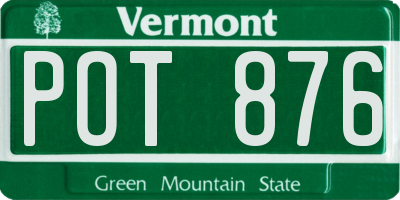 VT license plate POT876