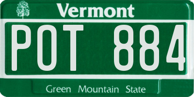 VT license plate POT884