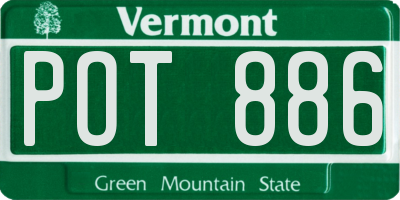 VT license plate POT886