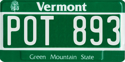 VT license plate POT893