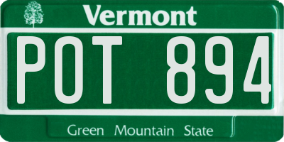 VT license plate POT894